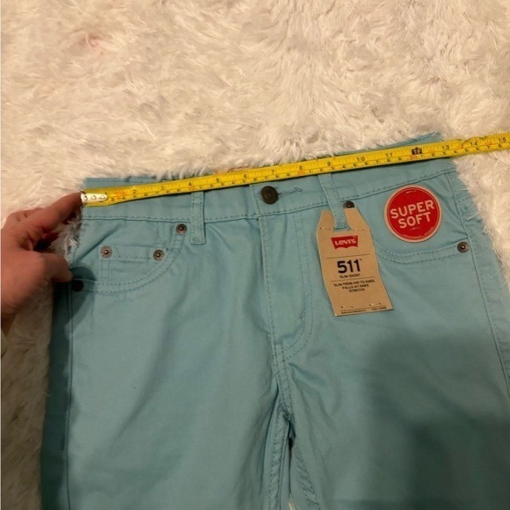 Levi's 511 Slim Fit Super Soft Boys Shorts Blue Denim Casual - Picture 2 of 5